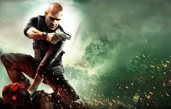 Picture The game, Gun, Splinter Cell Conviction, Stealth-action, Agent 47, Hitman, Hitman 5, Hitman Absolution
