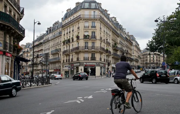 The city, House, Road, Bike, Street, Crossroads