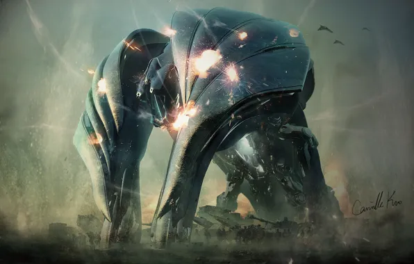 Machine, weapons, giant, shield protector