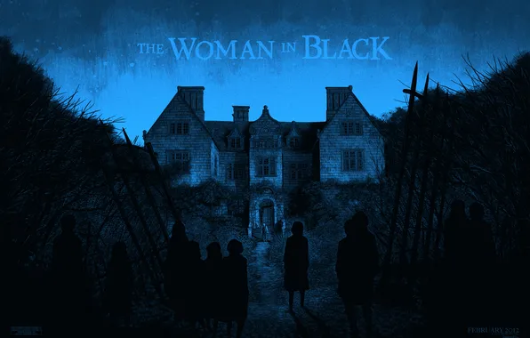 Picture night, house, the fence, ghosts, mansion, The Woman in Black, The woman in black, Daniel …