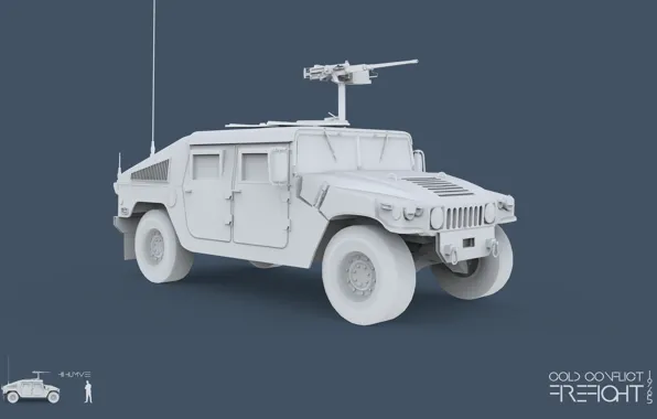 Picture 3ds max, Humvee, CC Firefight 1985, keyshot, cold conflict, Firefight 1985
