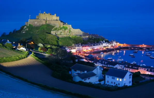 Castle, Europe, harbour, the island of Jersey, Gori