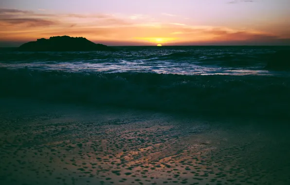 Picture sea, beach, the sun, sunset, the evening, San Francisco, USA, California