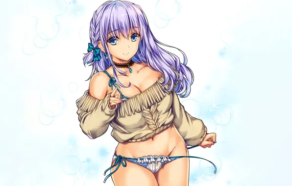 Girl, sexy, lingerie, pantsu, bra, cleavage, panties, long hair