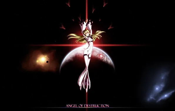 Space, witch, Code Geass, Angel, C.C., Angel of destruction, angel of destruction