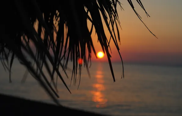 Sea, the sun, Palma, sunrise, dawn, Santorini