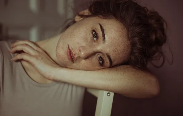 Picture girl, portrait, freckles