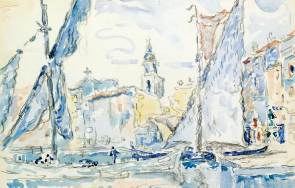 Figure, watercolor, 1901, Saint-Tropez, Paul Signac, Paul Signac