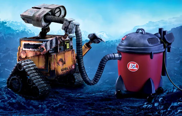 Picture robot, Wall-e, vacuum cleaner