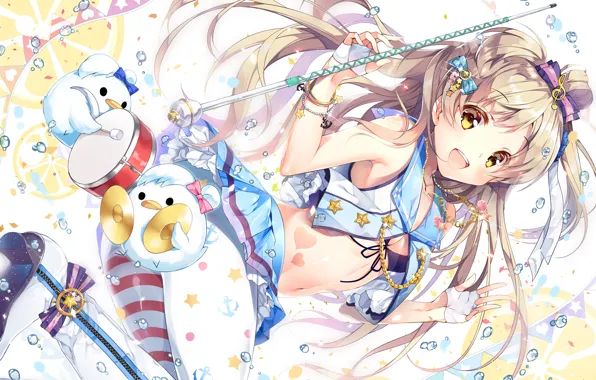 Girl, sexy, lingerie, bra, cleavage, long hair, boobs, anime