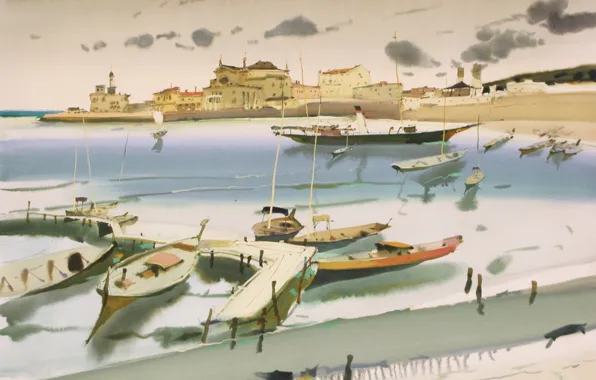 Boats, port city, 2025, ARUSHA VOZMUS
