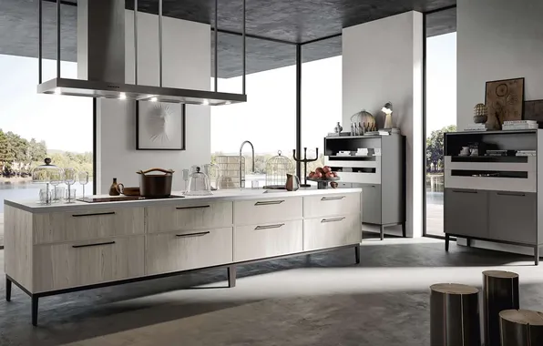 Style, interior, Italy, kitchen, Italian design, Abbiati Kitchen, villa on the river bank