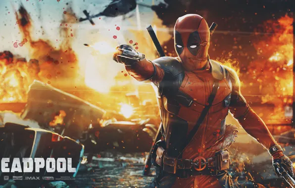 Gun, Sword, Deadpool, Marvel, Deadpool, Wade Wilson