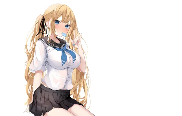 Picture sexy, boobs, anime, pretty, skirt, uniform, SCHOOL GIRL