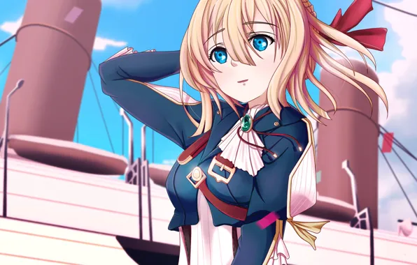 Girl, anime, parahod, Violet Evergarden