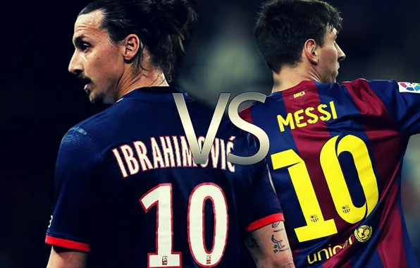 Wallpaper, sport, football, Lionel Messi, FC Barcelona, Paris Saint-Germain, Zlatan Ibrahimovic, players