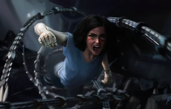 Picture angel, fan art, Illustration, Characters, Alita: Battle Angel, Alita, Battle Angel, Ophelie Grinding