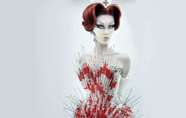 Cinema, red, girl, horror, blood, red hair, woman, cross