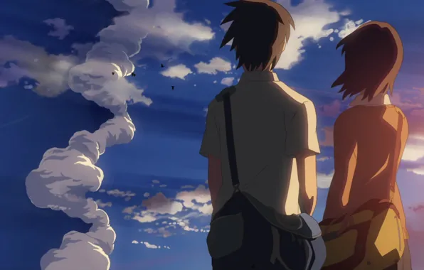 The sky, sunset, relationship, 5 centimeters per second, Makoto Xingkai, 5 centimeters per second, toono …