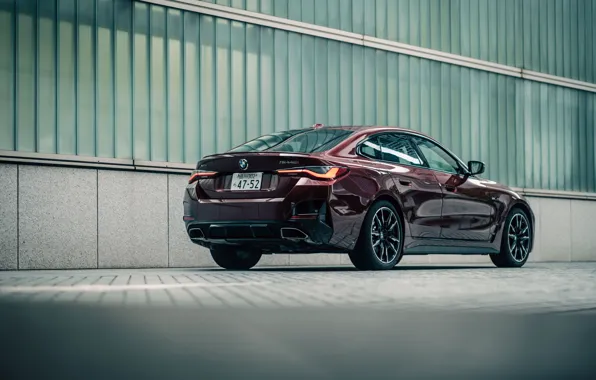 Red, BMW, BMW, Red, Rear view, Rear, Grand Coupe, 440i