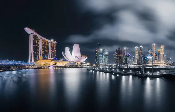 Night, the city, Singapore