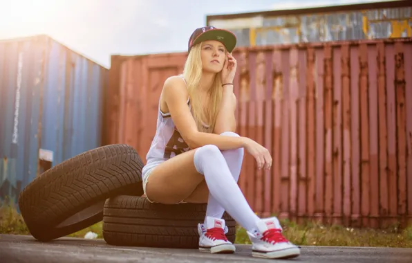 Girl, Urban, Street, Break, Wheels, Dortmund, Container