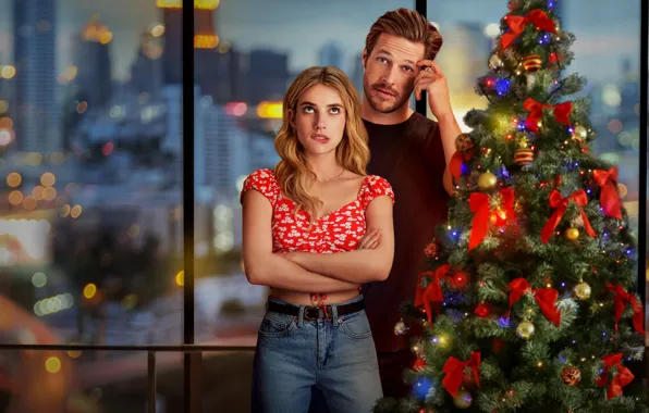 Holiday, the film, toys, New Year, Christmas, tree, Jackson, Emma Roberts