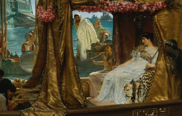 Picture, history, genre, Lawrence Alma-Tadema, The meeting of Antony and Cleopatra, Lawrence Alma-Tadema