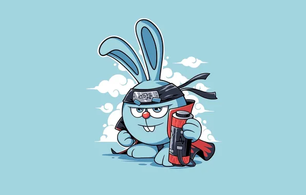 Picture cartoon, rabbit, ninja, Smeshariki, Croche