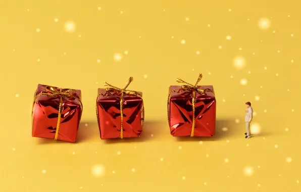 Christmas, man, gifts, New year, Christmas decorations, Christmas decorations, new year decorations