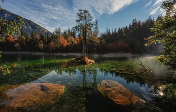 Picture autumn, forest, lake