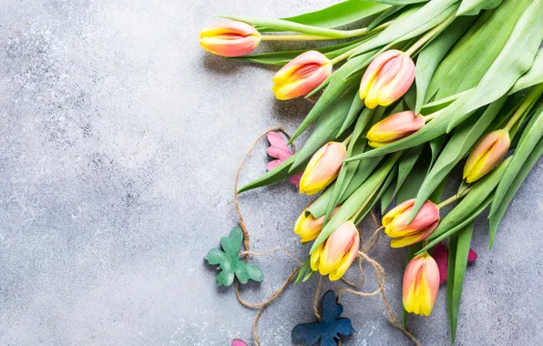 Butterfly, bouquet, tulips, Iryna Melnyk