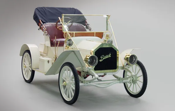 Picture white, retro, convertible, Buick, Touring Runabout, 1908, Model 10
