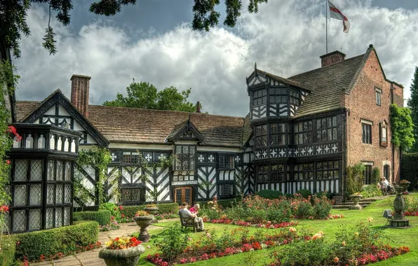 Picture flowers, Park, the building, England, garden, England, Gawsworth, Gawsworth Old Hall
