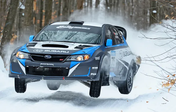 Winter, Subaru, Impreza, Snow, Forest, Machine, Skid, Rally