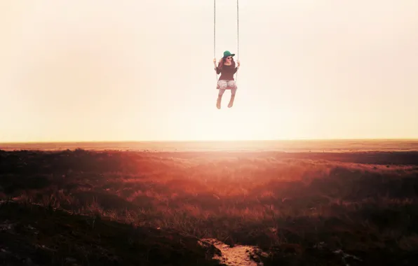 Girl, swing, the situation