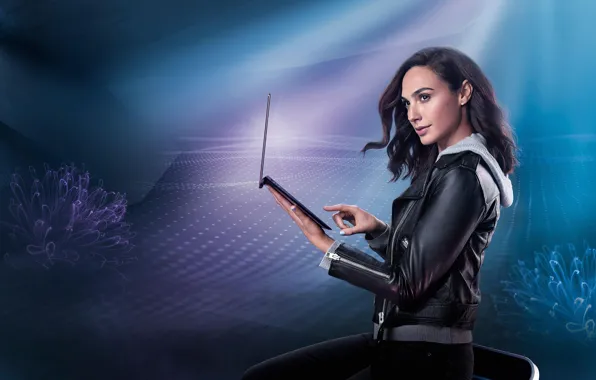 Picture look, girl, hair, actress, jacket, Gal Gadot