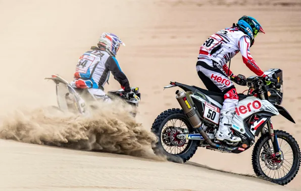 Sand, Dust, Sport, Desert, Race, Motorcycle, Rally, Dakar