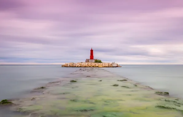 Sea, lighthouse, Spain, Valencia