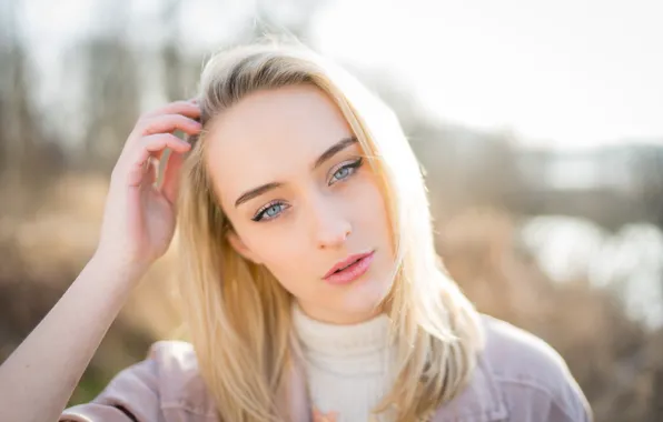 Look, face, blonde, Sarah