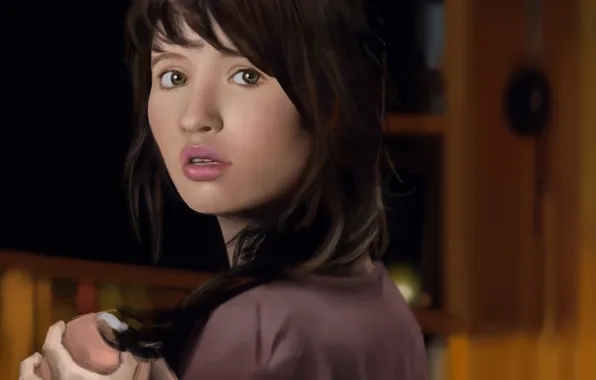 Look, girl, face, portrait, art, trivoga