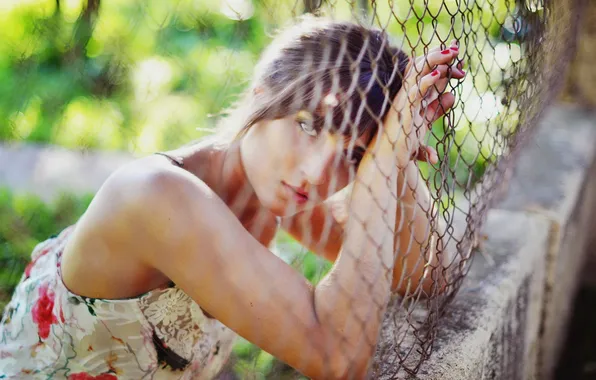 Picture look, girl, mood, the fence