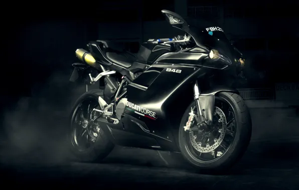 Picture Ducati, black, Evo, sport bike, 848