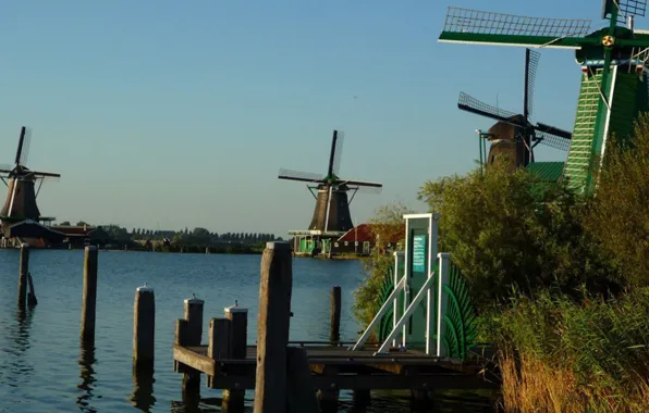 Windmills, the netherlands, koog aan de zaan