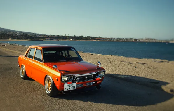 Sea, Auto, Machine, Pierce, Orange, Nissan, Nissan, Lights