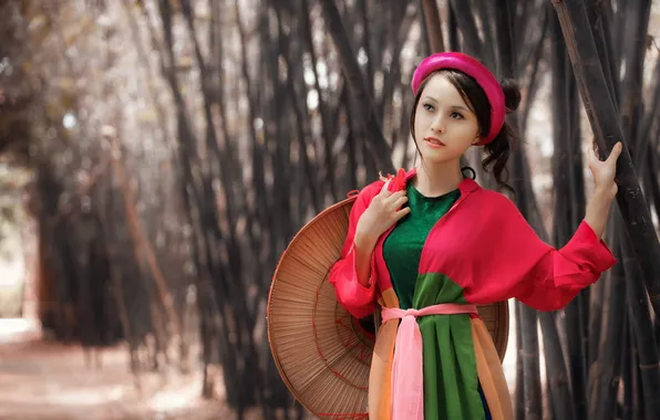 Girl, street, portrait, Asian