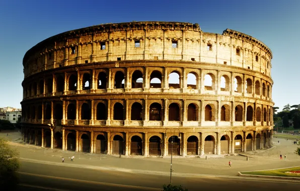 Road, Rome, Colosseum, Italy, architecture, Italy, Colosseum, Rome