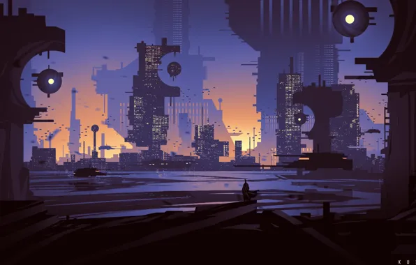 Picture city, fantasy, science fiction, Concept Art, City of Demons, Environments, by Kevin Kuskie, Kevin Kuskie