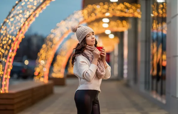Picture light, girl, winter, pretty, A Diakov George