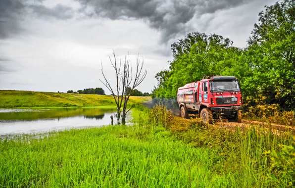 Nature, Lake, Sport, Speed, Race, Trucks, Squirt, Russia